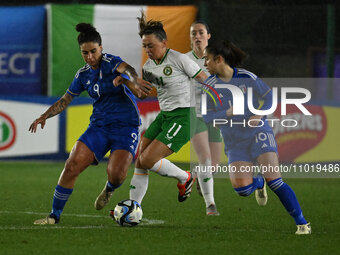 Martina Piemonte, Katie McCabe, and Giulia Dragoni are playing in the Women's International Friendly Match between the Italy Women's Nationa...
