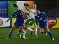 Martina Piemonte, Katie McCabe, and Giulia Dragoni are playing in the Women's International Friendly Match between the Italy Women's Nationa...