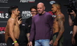 Jesus Aguilar of Mexico and Mateus Mendonca of Brazil are facing off during the UFC Fight...