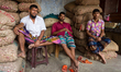 Onion sellers was resting under the hood at the wholesale market of Sadarghat in Dhaka, Ba...