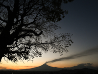 CHOLULA, MEXICO - DECEMBER 11, 2023: 
View of Popocatepetl volcano, seen from  Our Lady of Remedies Church), on December 11, 2023, in Cholul...