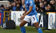 Ibou Touray #3 of Stockport County is in action during the Sky Bet League 2 match between...