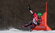 Fabian Obmann is competing in the FIS Snowboard World Cup parallel giant slalom in Jaworzy...