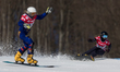 Annamari Dancha and Iris Pflum are competing in the FIS Snowboard World Cup parallel giant...