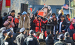 A general view is being captured of the Chinese Lunar New Year parade taking place in Chin...