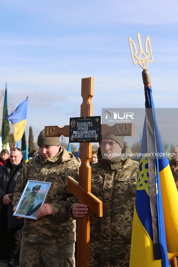 Farewell ceremony for soldier Roman Kornuta in Ivano-Frankivsk