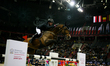 Michael G Duffy is riding his horse Casino in during the World Cup Grand Prix for the PKO...