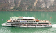 Tourists are visiting the Three Gorges of the Yangtze River on a cruise ship in Yichang, H...