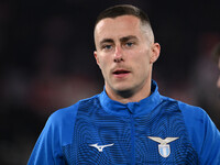 Adam Marusic of S.S. Lazio is playing during the 27th day of the Serie A Championship between S.S. Lazio and A.C. Milan at the Olympic Stadi...