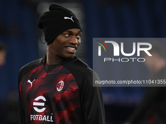 Rafael Leao of A.C. Milan is playing during the 27th day of the Serie A Championship between S.S. Lazio and A.C. Milan at the Olympic Stadiu...