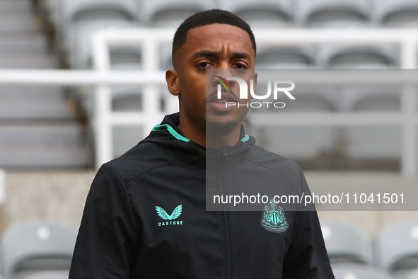 Joe Willock is playing for Newcastle United in the Premier League match against Wolverhampton Wanderers at St. James's Park in Newcastle, on...