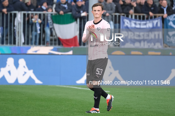 Liam Henderson of Palermo FC is playing in the Italian Serie B soccer championship match between Brescia Calcio and Palermo FC at Mario Riga...
