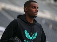 Alexander Isak is playing for Newcastle United in the Premier League match against Wolverhampton Wanderers at St. James's Park in Newcastle,...