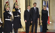 French President Emmanuel Macron and First Lady Brigitte Macron are welcoming Qatar's Emir...