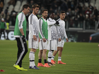 The Juventus team before the serie A match  between Juventus FC and US Sassuolo Calcio  at the Juventus  Stadium of Turin on  march 11, 2016...
