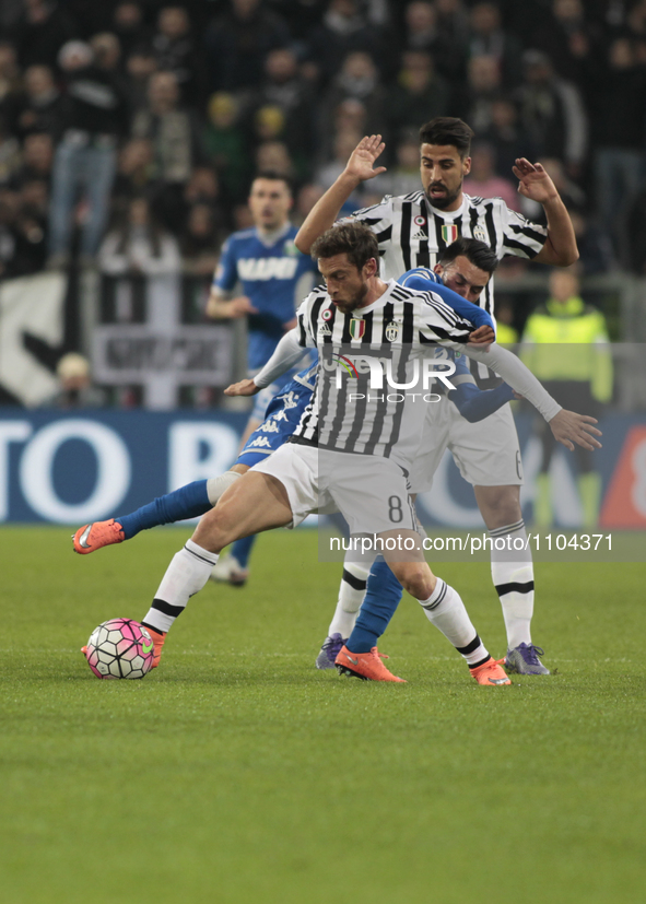 Claudio Marchisio (8) and Sami Khedira (6) during the serie A match  between Juventus FC and US Sassuolo Calcio  at the Juventus  Stadium of...