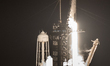 A SpaceX Falcon 9 rocket is launching from NASA's Kennedy Space Center in Florida, on Marc...