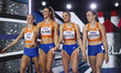 Femke Bol, Lieke Klaver, Lisanne de Witte, and Cathelijn Peeters from the Netherlands are...