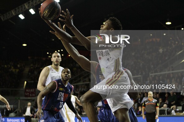 NTILIKINA Frank 17  during the Basket match LNB Pro A 2015-2016 between Strasbourg and Rouen, in Strasbourg, eastern France, on March 12, 20...