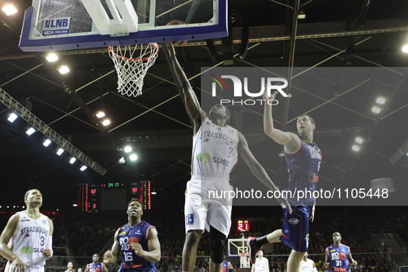 BEAUBOIS Rodrigue 3  during the Basket match LNB Pro A 2015-2016 between Strasbourg and Rouen, in Strasbourg, eastern France, on March 12, 2...