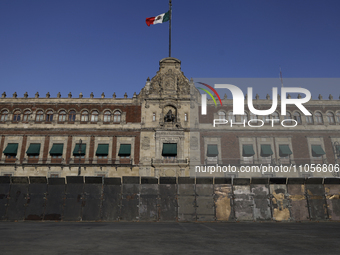 The National Palace in Mexico City is being protected with metal fences ahead of protests for International Women's Day. (