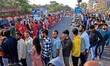 Devotees are waiting in queues to offer prayers at the Jharkhand Mahadev temple on the occ...