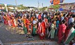 Devotees are waiting in queues to offer prayers at the Jharkhand Mahadev temple on the occ...