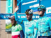 Mark Cavendish from the United Kingdom and the Astana Qazaqstan Team is preparing for Stage 5 of the 59th Tirreno-Adriatico 2024, a 144 km s...