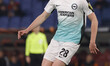 Evan Ferguson of Brighton is controlling the ball during the UEFA Europa League round of 1...