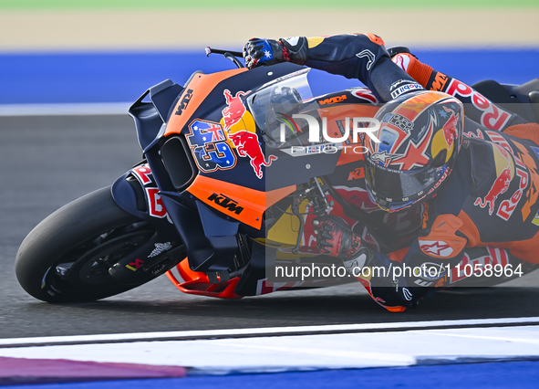 Australian MotoGP rider Jack Miller from Red Bull KTM Factory Racing is participating in the Free Practice 1 session of the Qatar Airways Mo...