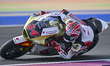 Indonesia's Moto3 rider Mario Suryo Aji is participating in a practice session with IDEMIT...