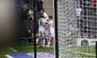Captain Alex Gilbey is celebrating after scoring for Milton Keynes Dons, taking the lead t...