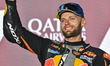 South African MotoGP rider Brad Binder from Red Bull KTM Factory Racing is celebrating on...