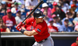 Boston Red Sox first baseman Bobby Dalbec (29) is swinging during his at-bat against the P...