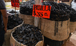 PUEBLA, MEXICO - DECEMBER 7: A stand with dried mulato pepper and pasilla chile for sale,...
