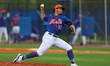New York Mets Minor League pitcher Layonel Ovalles #53 is throwing in a spring training ba...