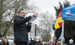 Kay Gottschalk, a German politician from the AFD, is speaking to the crowd at Zoo Square i...