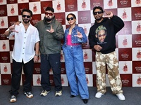 Singers Ali Merchant and Neeti Mohan are joining rappers Badshah and Dino James at the press conference of Seagram's Royal Stag BoomBox Musi...