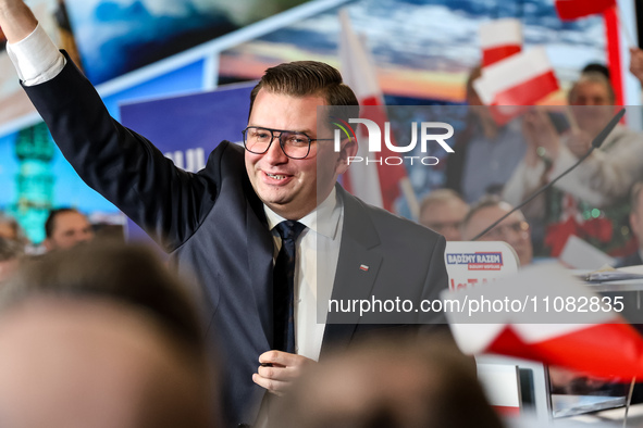 Law and Justice opposition party candidate for the President of Krakow, Łukasz Kmita, attends local government convention of Law and Justice...