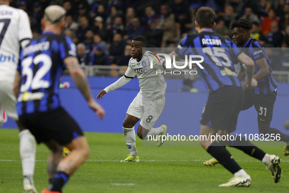 Hamed Traore of Napoli is in action during the Serie A soccer match between Inter FC and SSC Napoli at Stadio Meazza in Milan, Italy, on Feb...