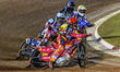 Australia's Max Fricke is leading England's Connor Mountain, Denmark's Niels-Kristian Iver...