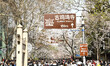 Tourists are enjoying cherry blossoms at Jiming Temple Road in Nanjing, China, on March 21...
