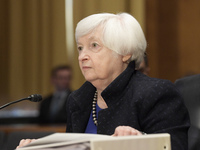 US Secretary of the Treasury Janet Yellen is testifying before the Senate Financial Committee about the President's proposed budget request...