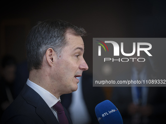 Alexander De Croo Prime Minister of Belgium attends the European Council, an EU summit meeting at the headquarters of the European Union in...