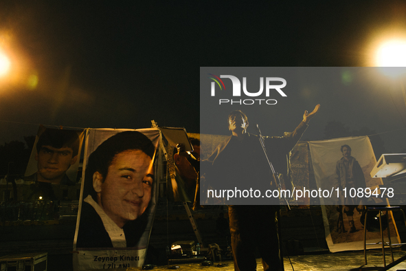 Kurdish people are celebrating Newroz and National Resistance Day of Kurdistan in Protomagias Square, Athens, Greece, on March 21, 2024. 