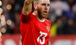 Ivan Sergeev of Russia celebrates his goal during the international friendly match between...