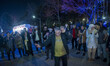 An Iranian man is dancing in a park in downtown Tehran, Iran, on March 21, 2024, during a...