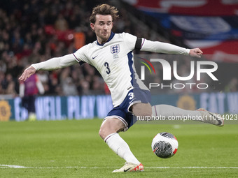 Ben Chilwell of England is playing during the International Friendly match between England and Brazil at Wembley Stadium in London, on March...