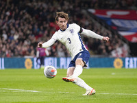 Ben Chilwell of England is playing during the International Friendly match between England and Brazil at Wembley Stadium in London, on March...