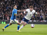 Ben Chilwell of England is going past the opponent during the International Friendly match between England and Brazil at Wembley Stadium in...
